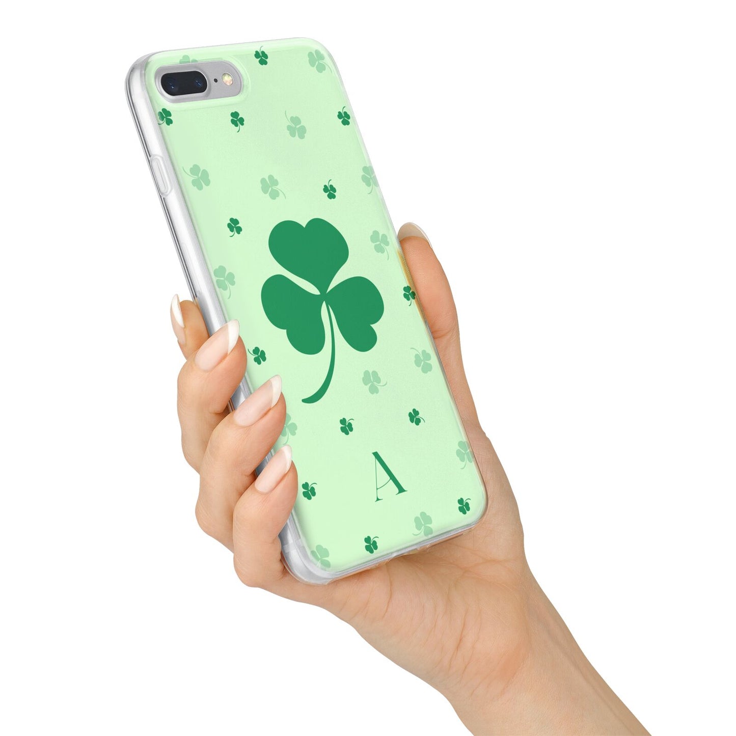Shamrock Initial Personalised iPhone 7 Plus Bumper Case on Silver iPhone Alternative Image
