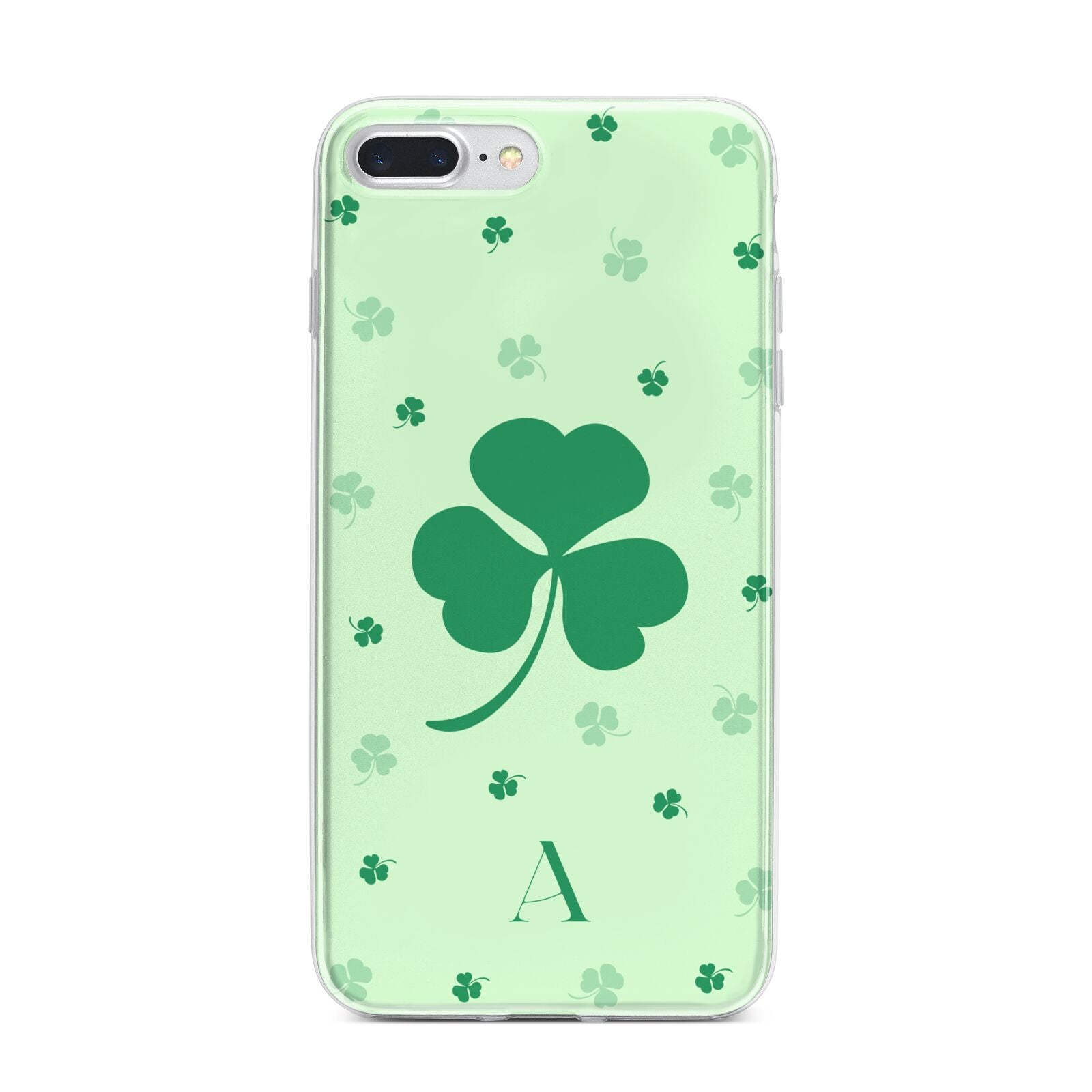 Shamrock Initial Personalised iPhone 7 Plus Bumper Case on Silver iPhone