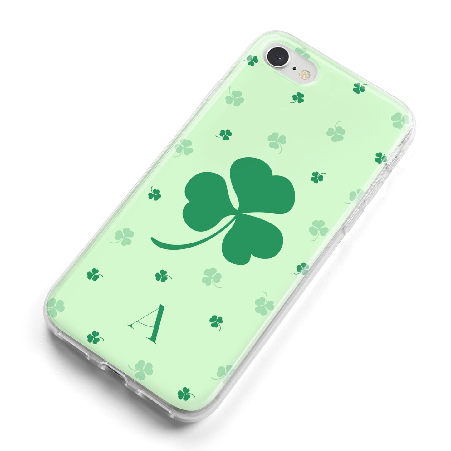 Shamrock Initial Personalised iPhone 8 Bumper Case on Silver iPhone Alternative Image