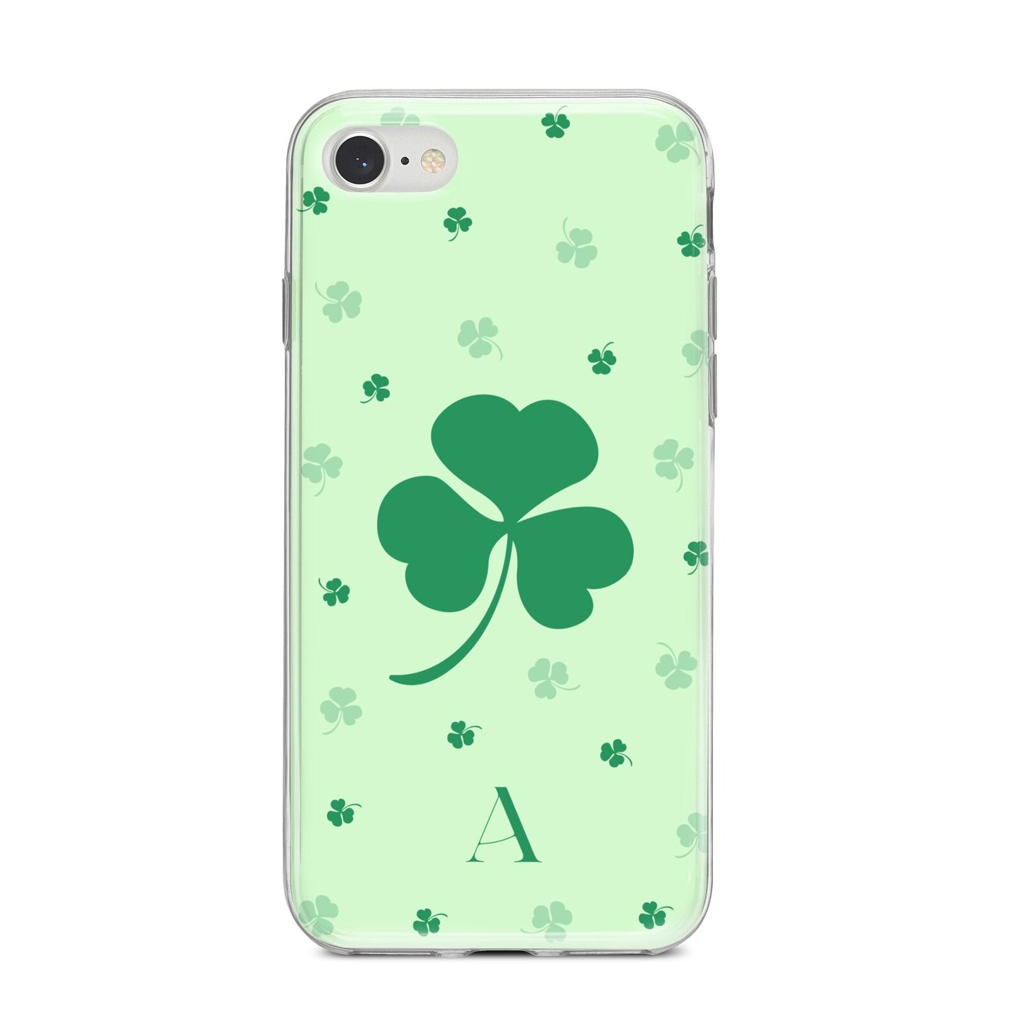 Shamrock Initial Personalised iPhone 8 Bumper Case on Silver iPhone
