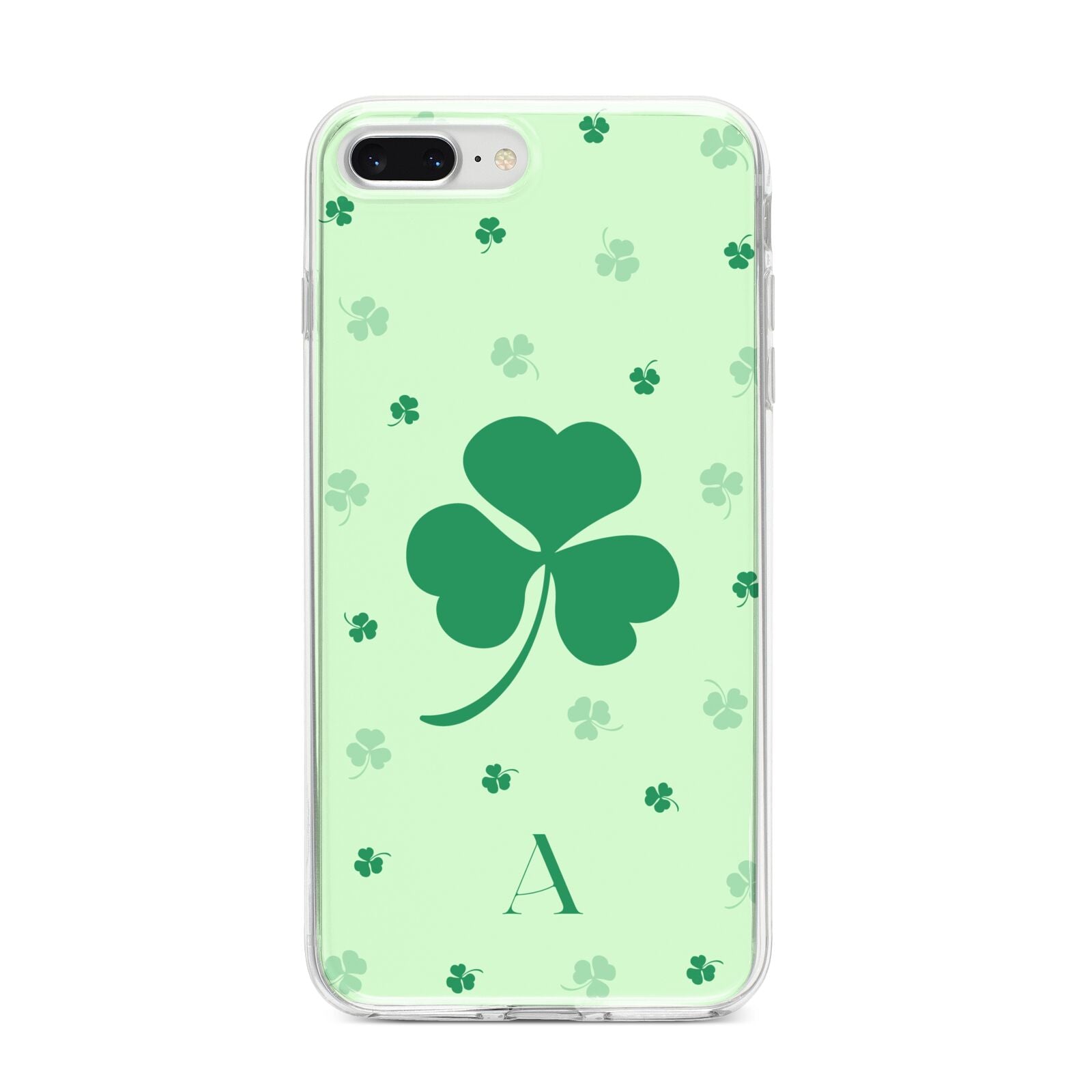 Shamrock Initial Personalised iPhone 8 Plus Bumper Case on Silver iPhone