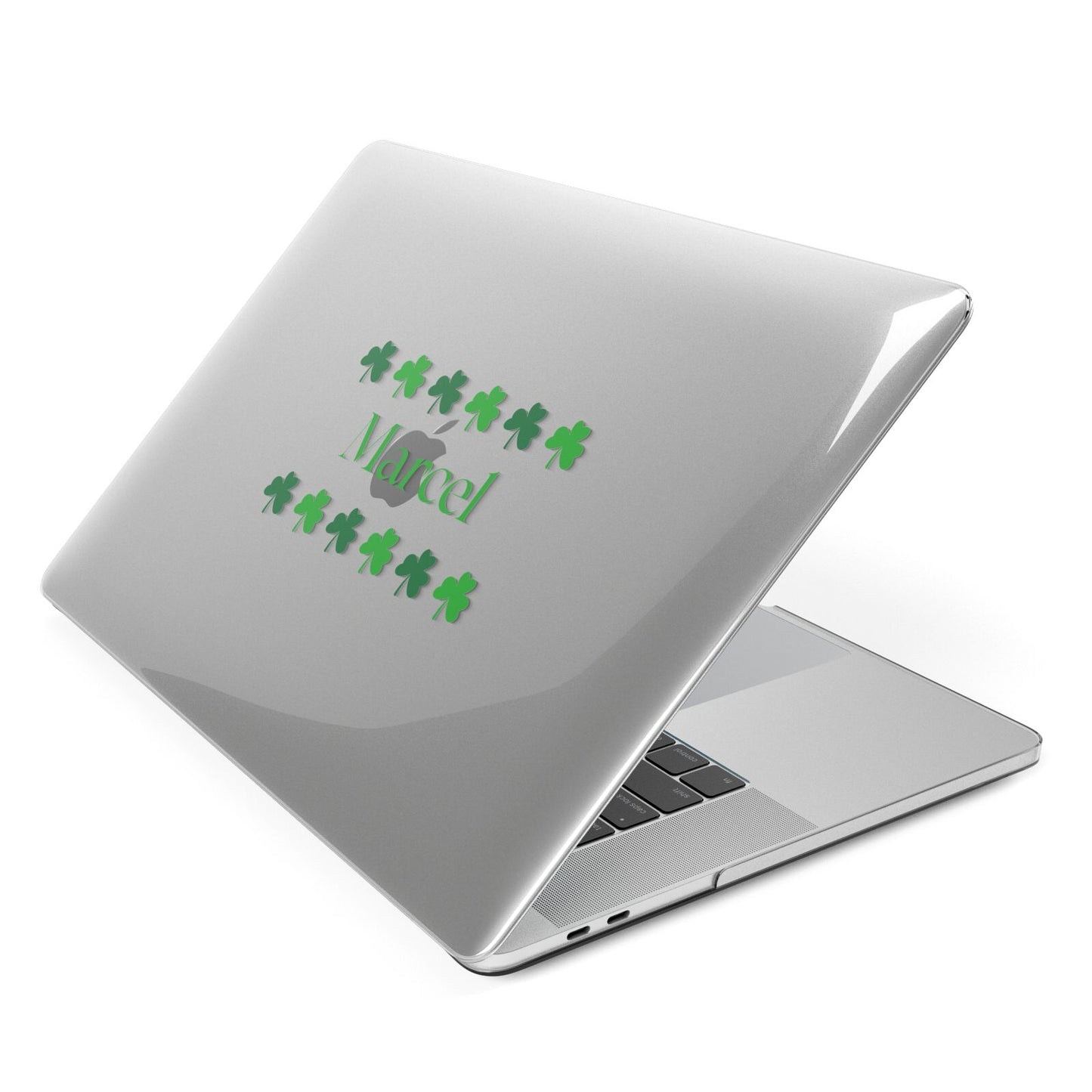 Shamrock Personalised Name Apple MacBook Case Side View