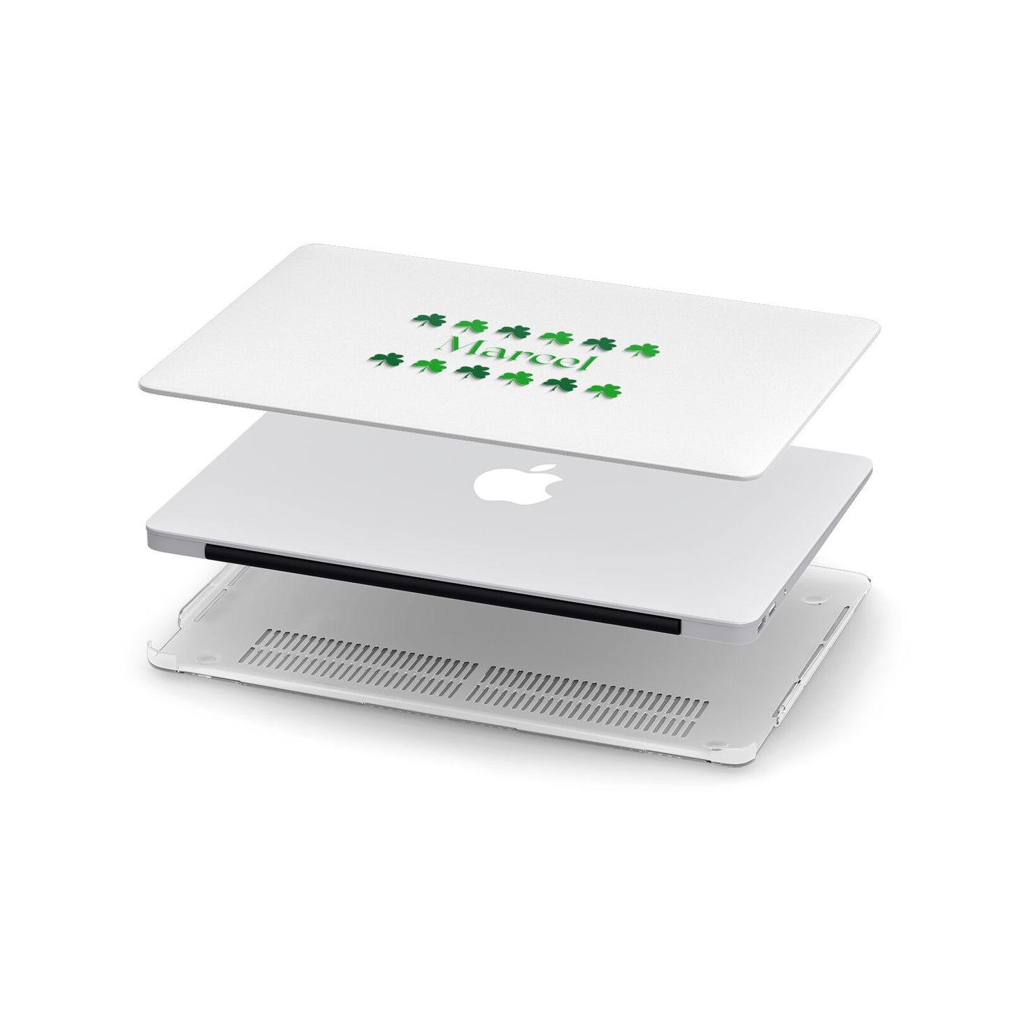 Shamrock Personalised Name Apple MacBook Case in Detail