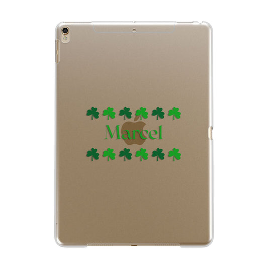 Shamrock Personalised Name Apple iPad Gold Case