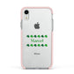 Shamrock Personalised Name Apple iPhone XR Impact Case Pink Edge on Silver Phone