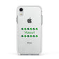 Shamrock Personalised Name Apple iPhone XR Impact Case White Edge on Silver Phone