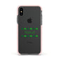 Shamrock Personalised Name Apple iPhone Xs Impact Case Pink Edge on Black Phone