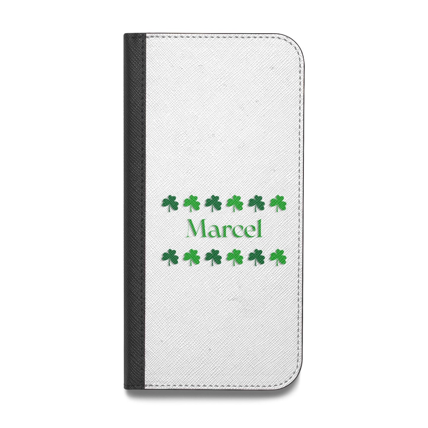 Shamrock Personalised Name Vegan Leather Flip Samsung Case