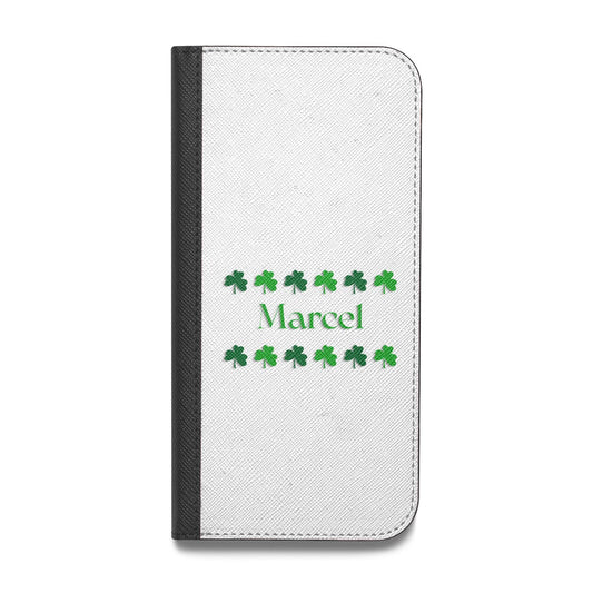 Shamrock Personalised Name Vegan Leather Flip Samsung Case
