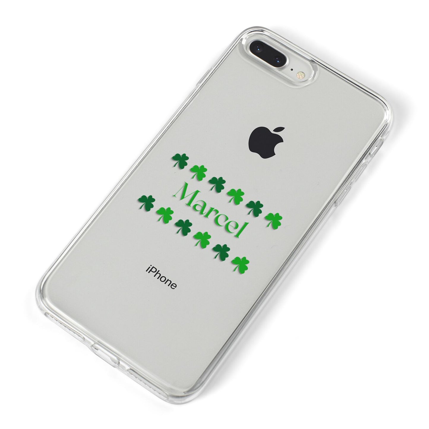 Shamrock Personalised Name iPhone 8 Plus Bumper Case on Silver iPhone Alternative Image