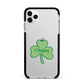 Shamrock with Name Apple iPhone 11 Pro Max in Silver with Black Impact Case