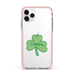 Shamrock with Name Apple iPhone 11 Pro in Silver with Pink Impact Case