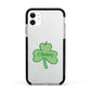 Shamrock with Name Apple iPhone 11 in White with Black Impact Case