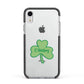 Shamrock with Name Apple iPhone XR Impact Case Black Edge on Silver Phone