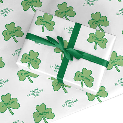Shamrock with Name Custom Wrapping Paper