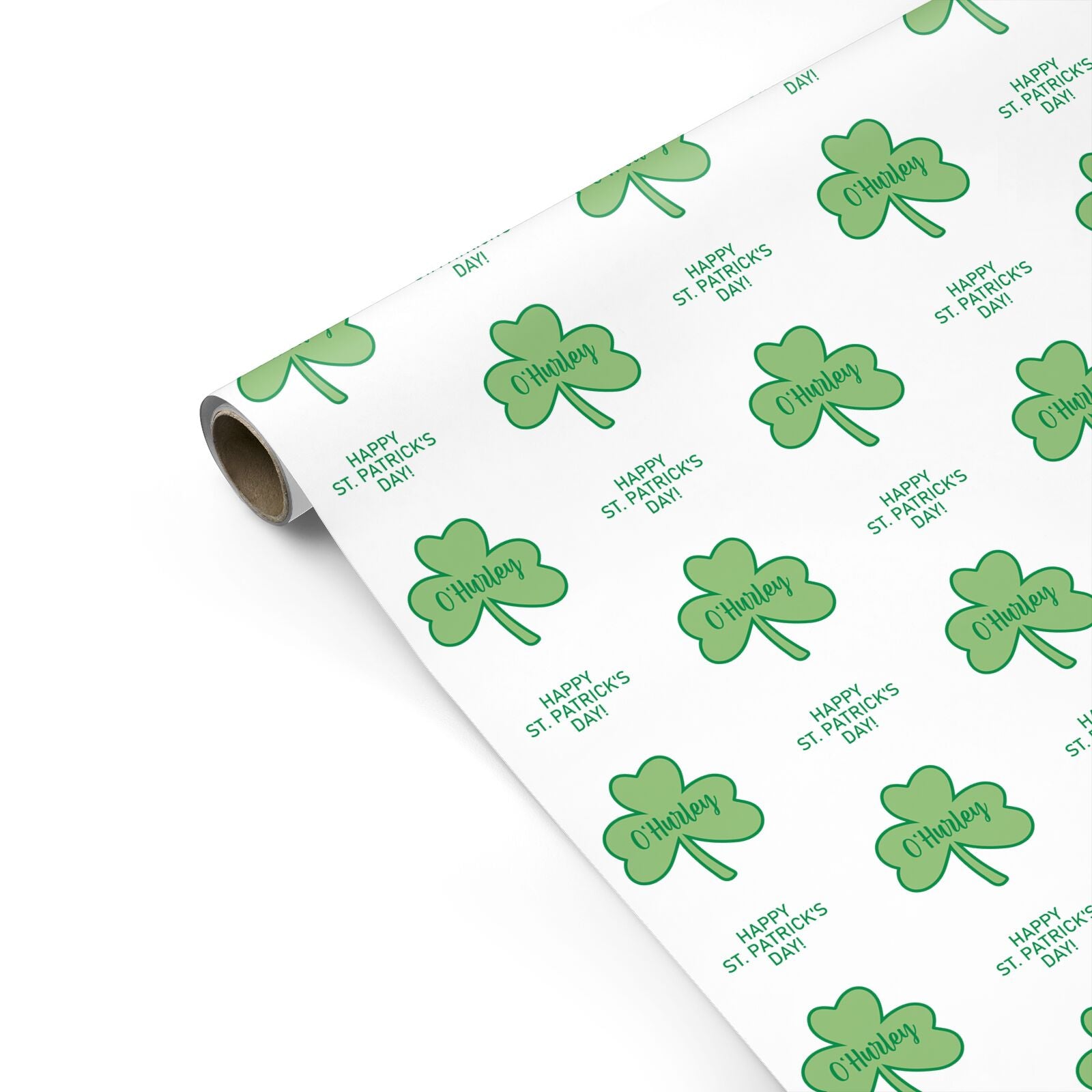 Shamrock with Name Personalised Gift Wrap