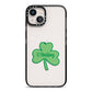 Shamrock with Name iPhone 13 Black Impact Case on Silver phone