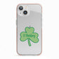 Shamrock with Name iPhone 13 TPU Impact Case with Pink Edges