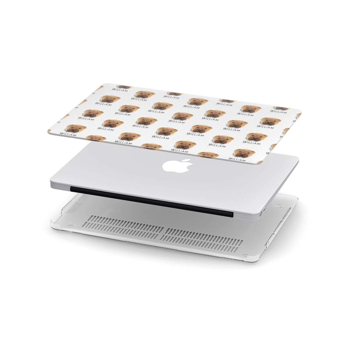 Shar Pei Icon with Name Apple MacBook Case in Detail