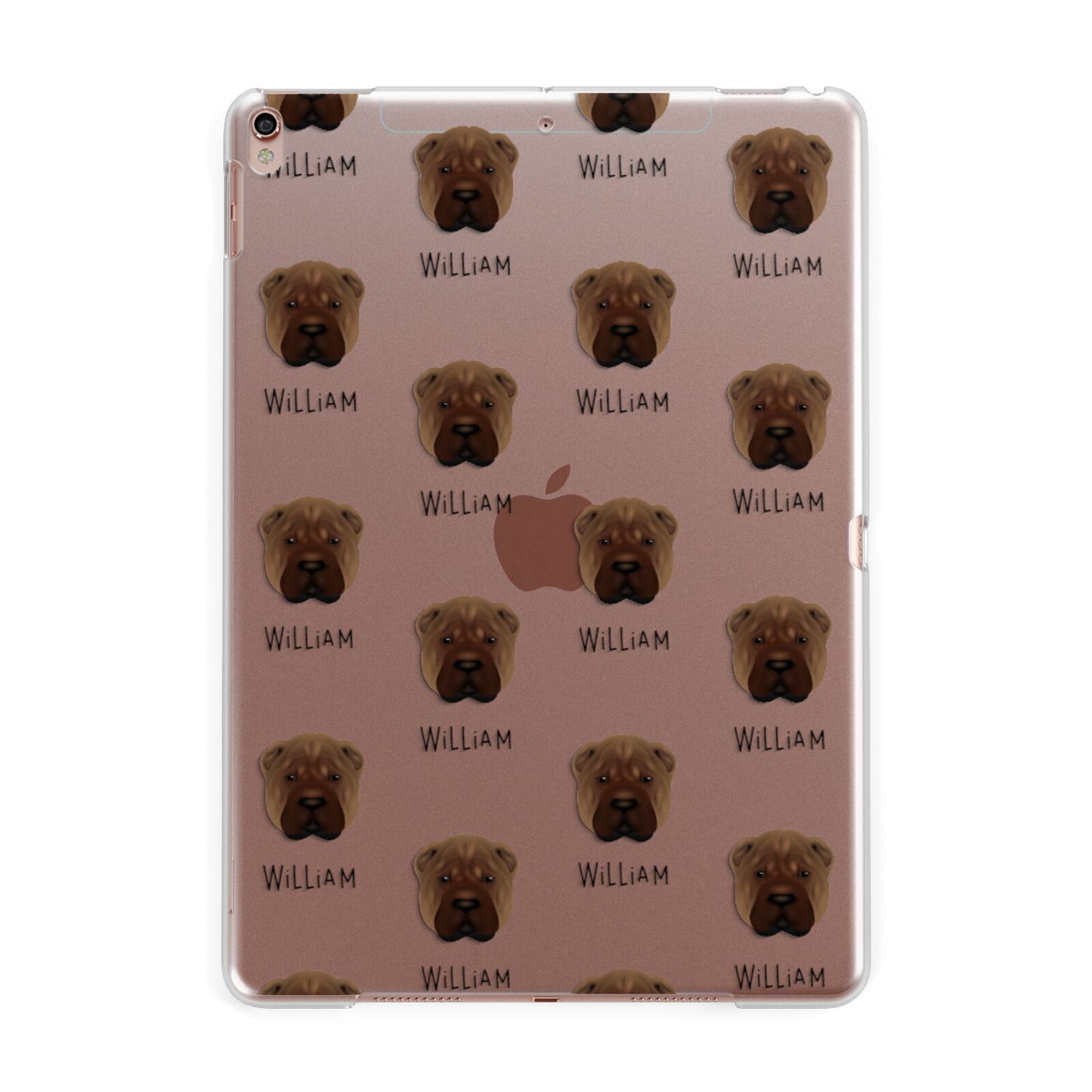 Shar Pei Icon with Name Apple iPad Rose Gold Case
