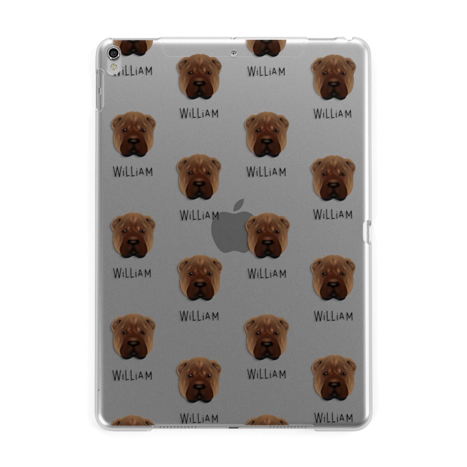 Shar Pei Icon with Name Apple iPad Silver Case