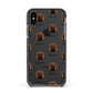 Shar Pei Icon with Name Apple iPhone Xs Impact Case Black Edge on Black Phone