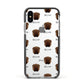 Shar Pei Icon with Name Apple iPhone Xs Impact Case Black Edge on Silver Phone