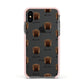 Shar Pei Icon with Name Apple iPhone Xs Impact Case Pink Edge on Black Phone