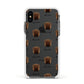 Shar Pei Icon with Name Apple iPhone Xs Impact Case White Edge on Black Phone