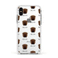 Shar Pei Icon with Name Apple iPhone Xs Impact Case White Edge on Silver Phone