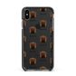Shar Pei Icon with Name Apple iPhone Xs Max Impact Case Black Edge on Black Phone