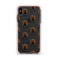 Shar Pei Icon with Name Apple iPhone Xs Max Impact Case Pink Edge on Black Phone
