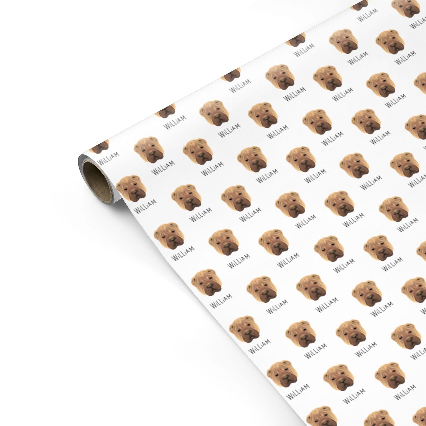 Shar Pei Icon with Name Personalised Gift Wrap