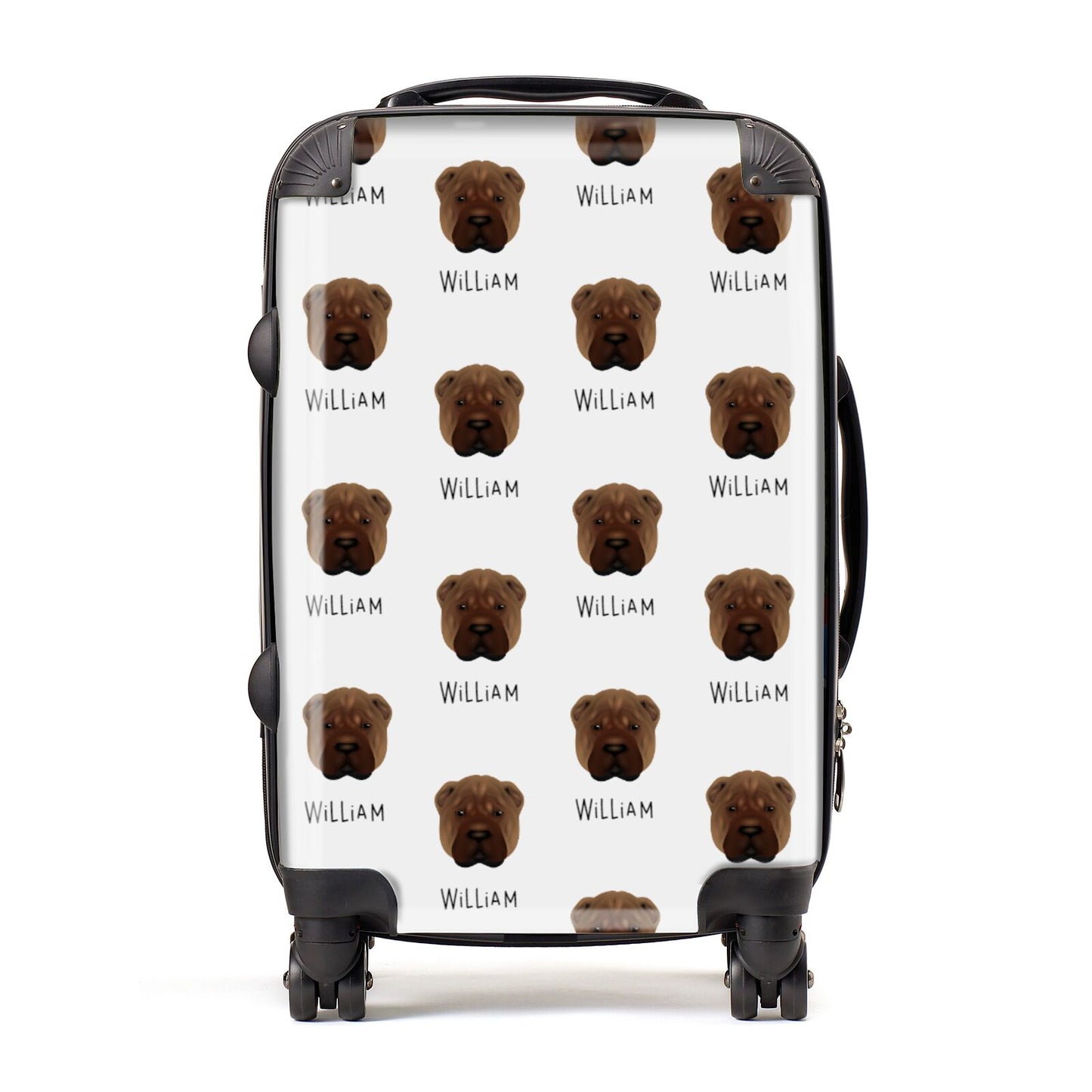 Shar Pei Icon with Name Suitcase