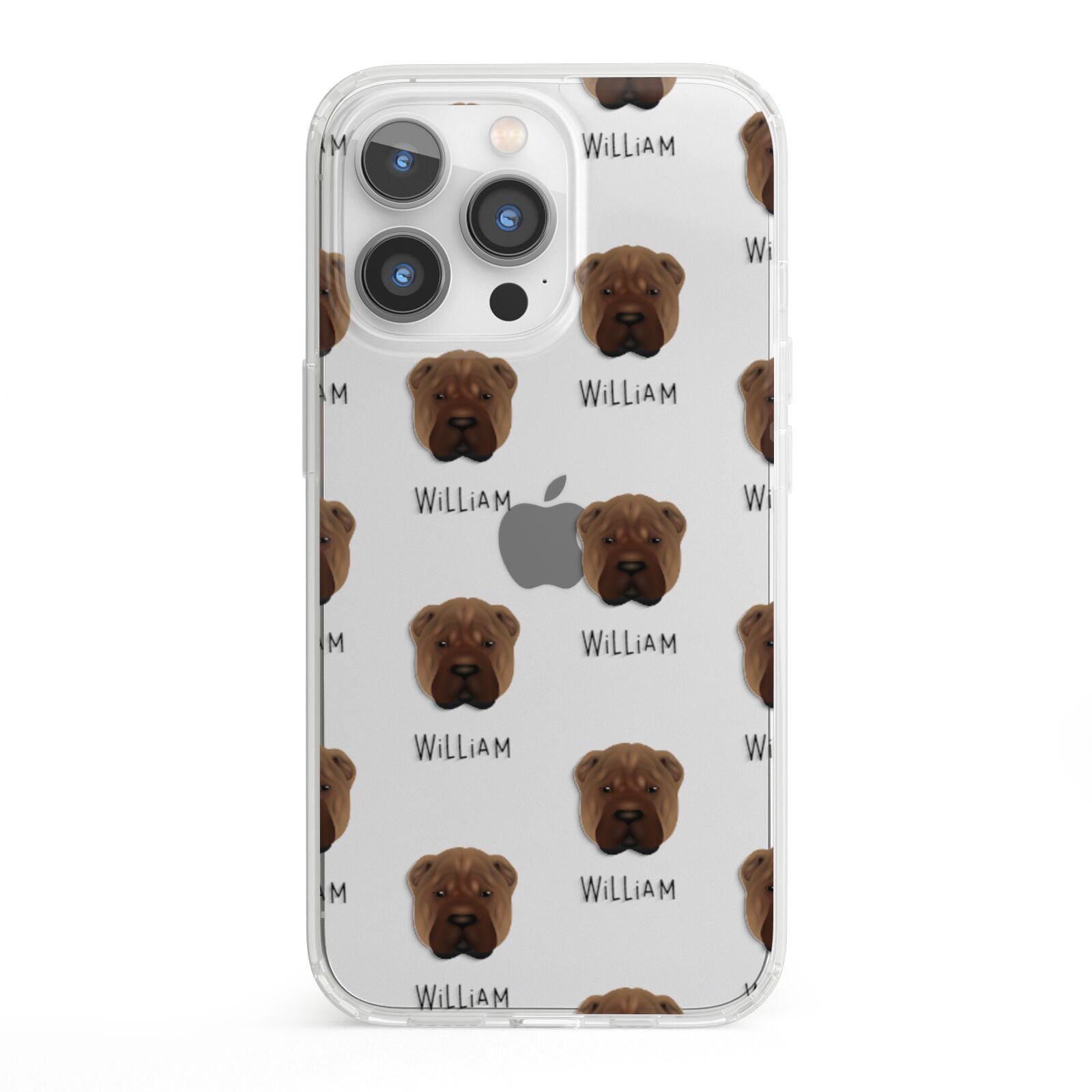 Shar Pei Icon with Name iPhone 13 Pro Clear Bumper Case