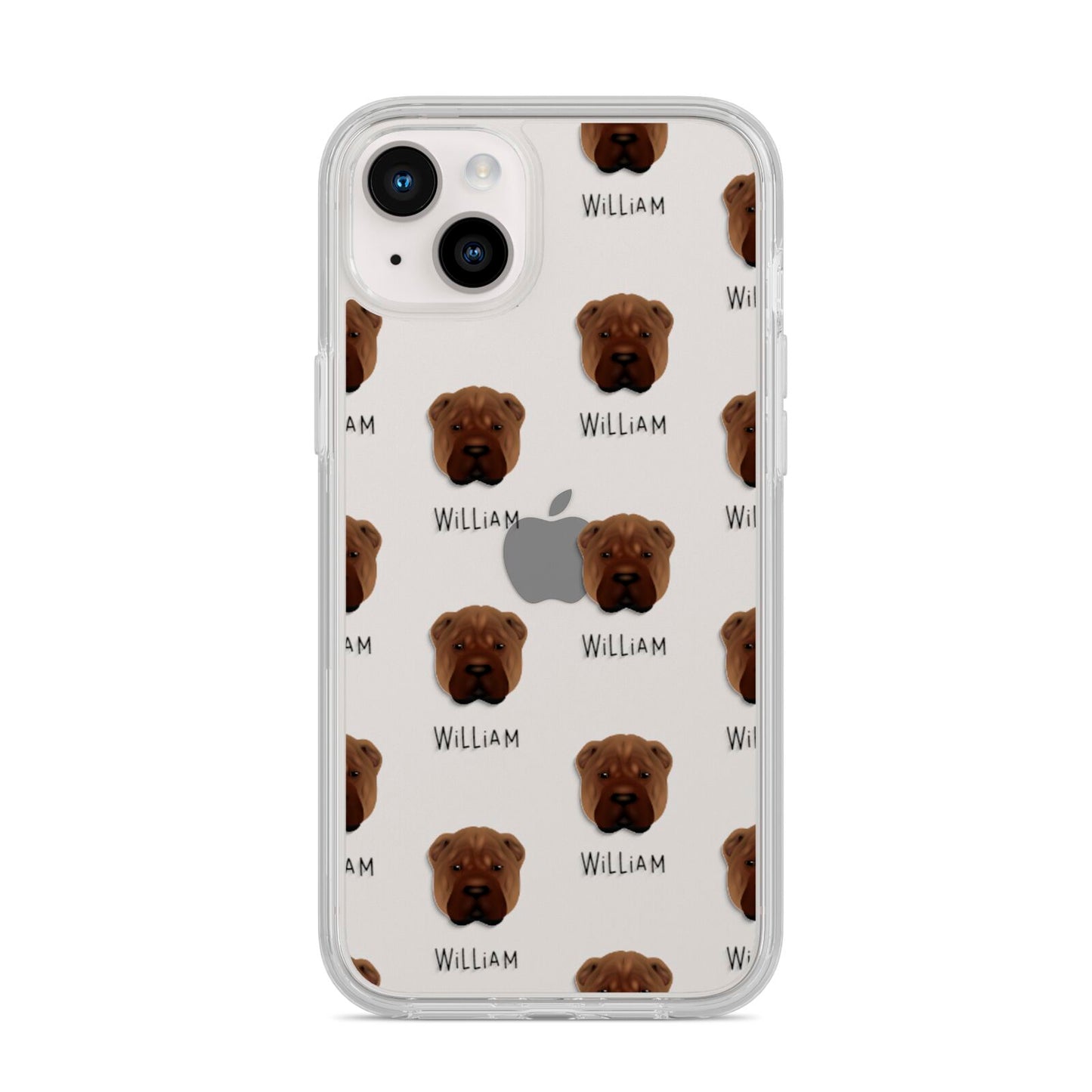Shar Pei Icon with Name iPhone 14 Plus Clear Tough Case Starlight
