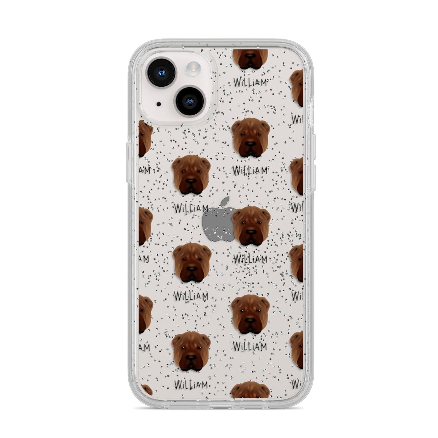 Shar Pei Icon with Name iPhone 14 Plus Glitter Tough Case Starlight