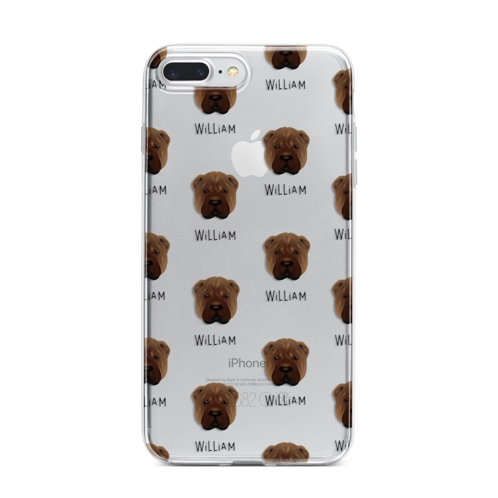 Shar Pei Icon with Name iPhone 7 Plus Bumper Case on Silver iPhone