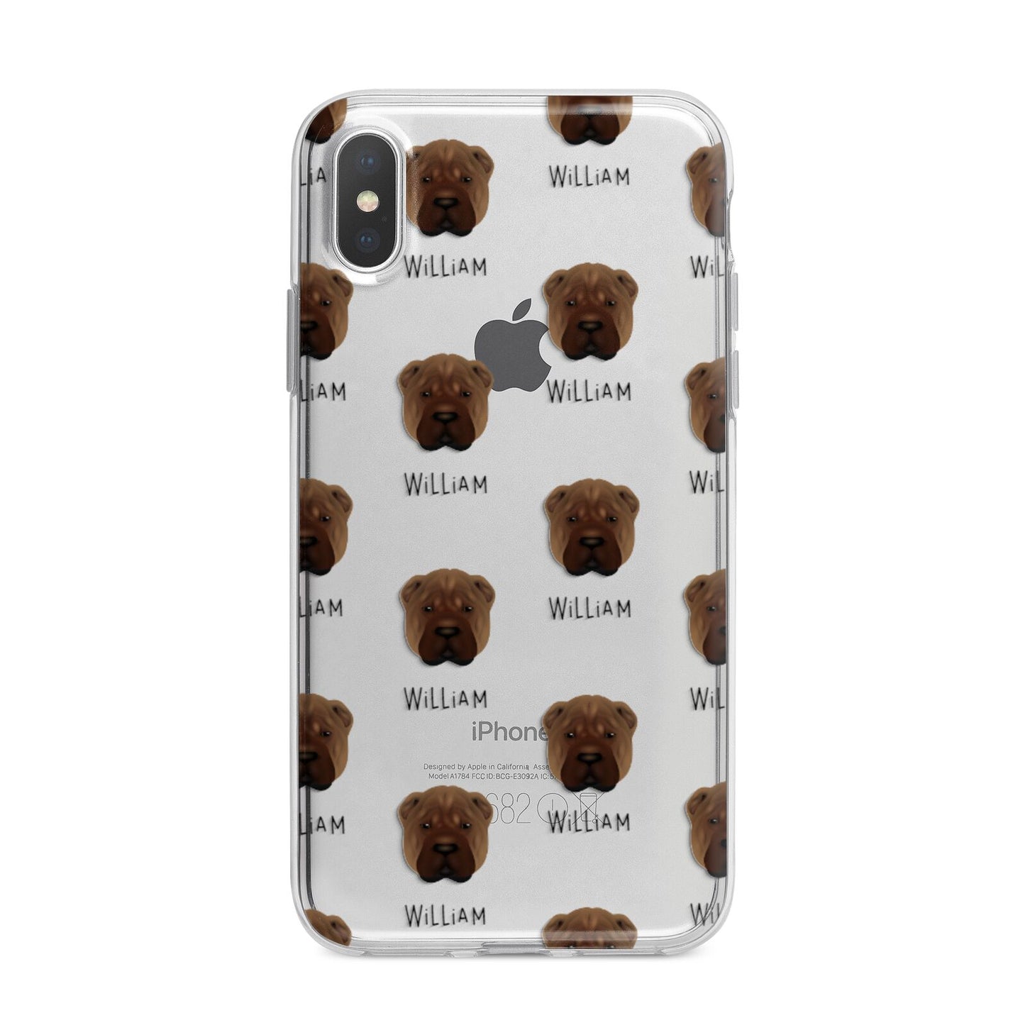 Shar Pei Icon with Name iPhone X Bumper Case on Silver iPhone Alternative Image 1