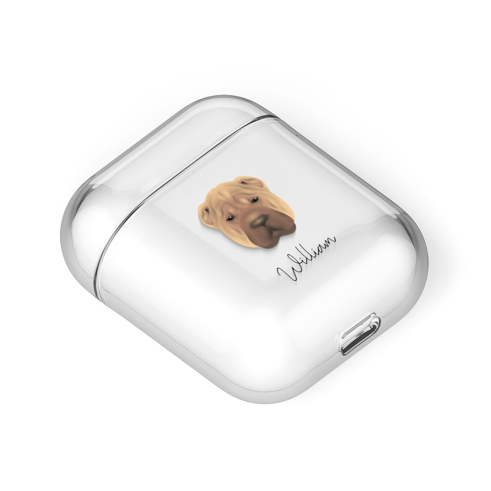 Shar Pei Personalised AirPods Case Laid Flat
