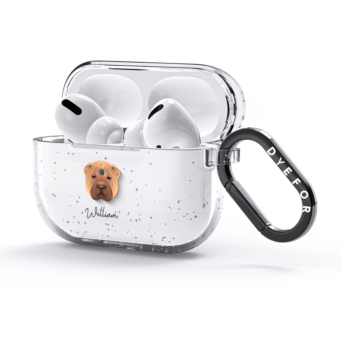 Shar Pei Personalised AirPods Glitter Case 3rd Gen Side Image