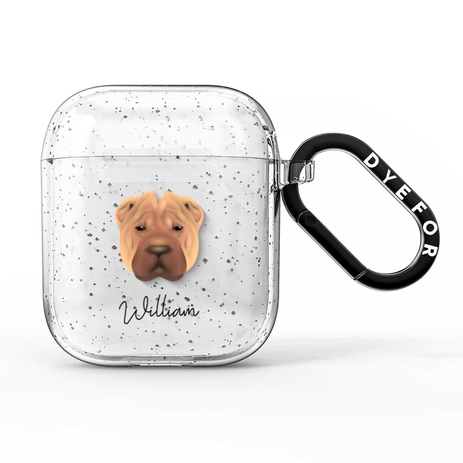 Shar Pei Personalised AirPods Glitter Case