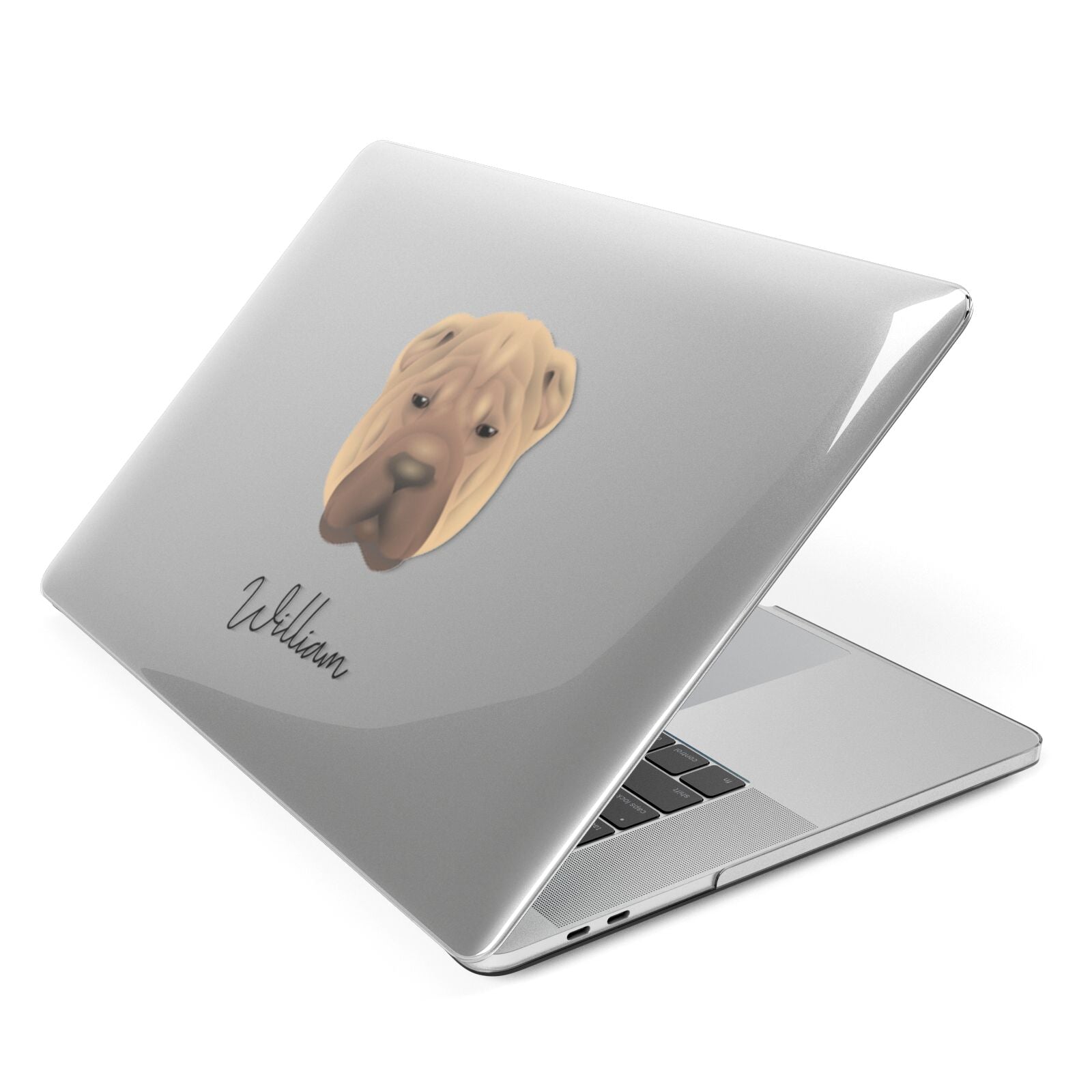 Shar Pei Personalised Apple MacBook Case Side View