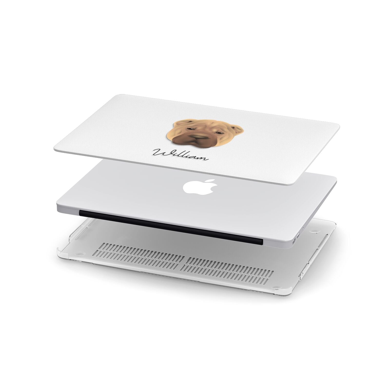 Shar Pei Personalised Apple MacBook Case in Detail