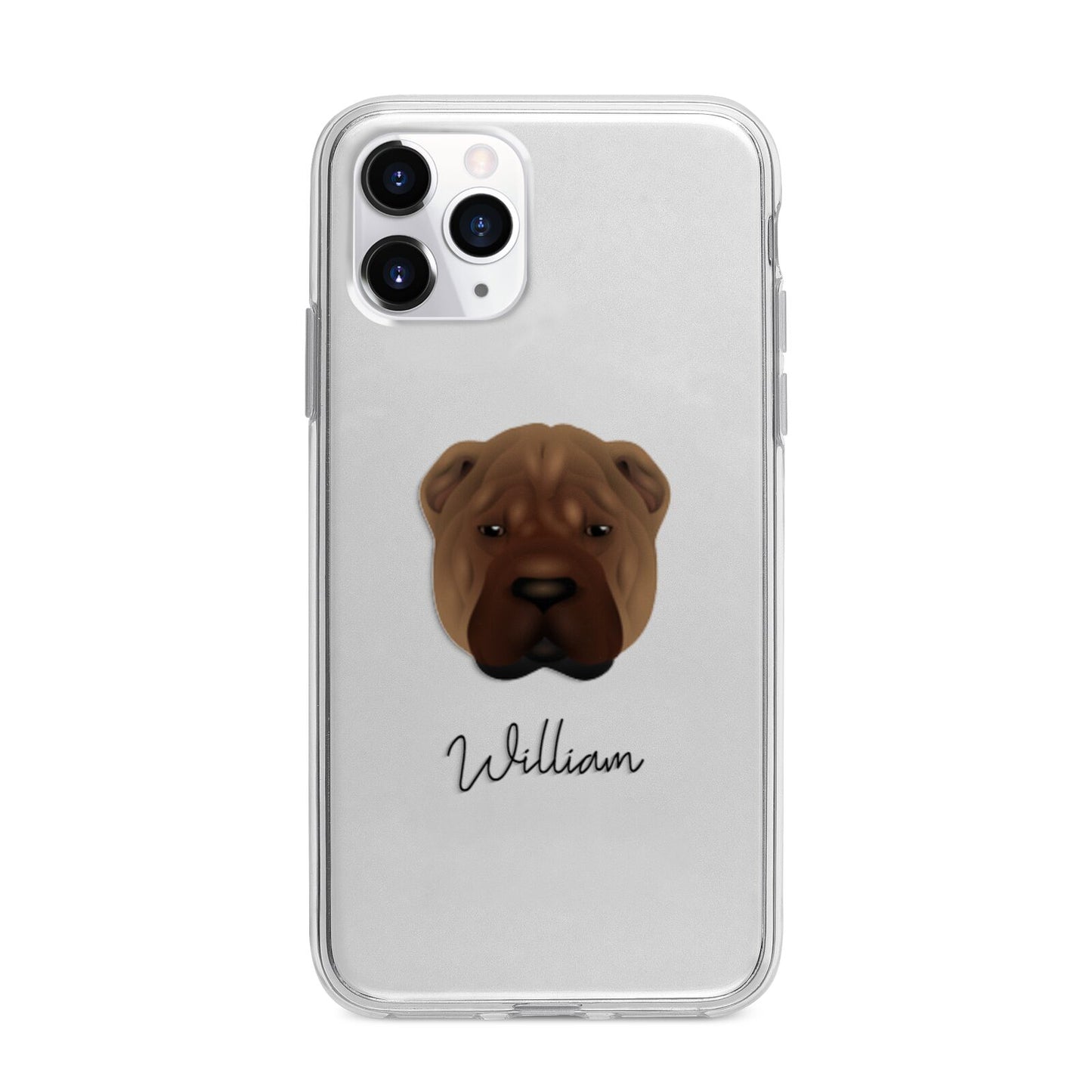 Shar Pei Personalised Apple iPhone 11 Pro Max in Silver with Bumper Case