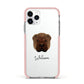 Shar Pei Personalised Apple iPhone 11 Pro in Silver with Pink Impact Case