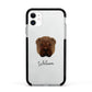 Shar Pei Personalised Apple iPhone 11 in White with Black Impact Case