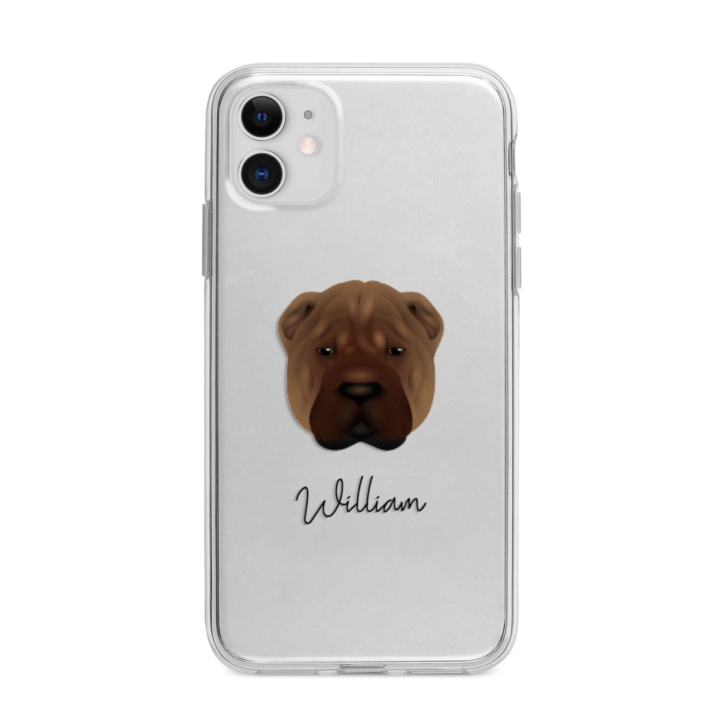 Shar Pei Personalised Apple iPhone 11 in White with Bumper Case