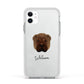 Shar Pei Personalised Apple iPhone 11 in White with White Impact Case