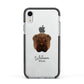 Shar Pei Personalised Apple iPhone XR Impact Case Black Edge on Silver Phone